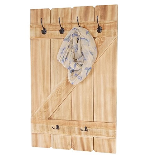 Wandgarderobe Aquila, Garderobe Garderobenpaneel, 6 Haken 91x60cm ~ Kiefer