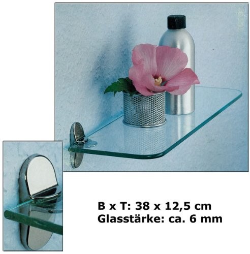 Glasregal Glasregale Wandregal Badregal Ablage Regal Glasablage Glas (38x12)