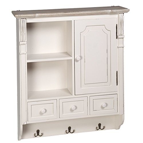 Landhaus - Wandregal, küchenregal, Schubladen, Fächer, Schrank, Shabby
