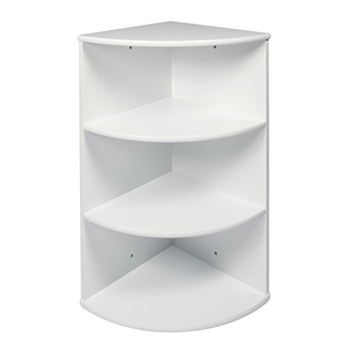 Woodluv MDF 3-Tier-Wand montiert Eckregal Badezimmer, Waschbeckenunterschrank, 30 x 30 x 60 cm, weiß