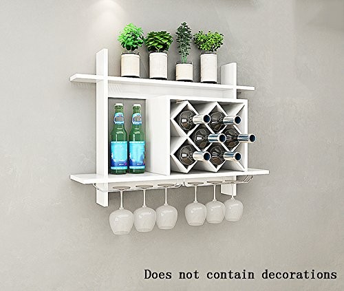 Global- Hängende Art Holzböden Wein Weinschrank / Weinregale / Weinbecherhalter / Wandregal / Pflanzstand / Bücherregal, Kreativwand hängend Dekoration Rack Wandrahmen ( Farbe : #1 , größe : S )