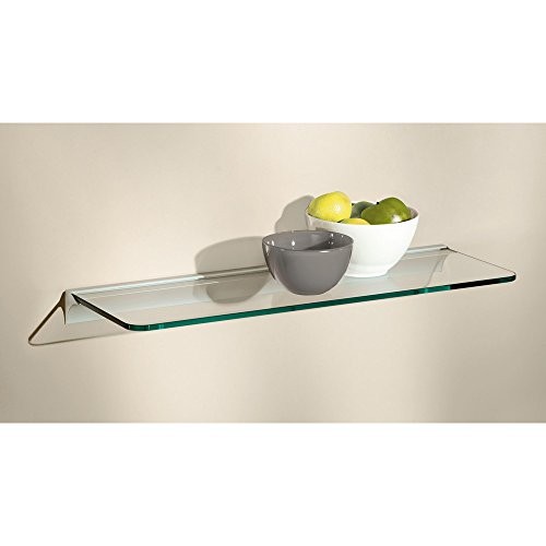 Glasregal / Wandregal ROUND+RAIL | 60x25 cm - klar/silber