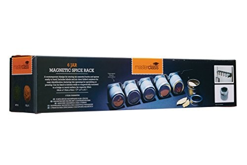 Master Class magnetisch/Wandmontage Gewürzregal mit 6 Gewürzgläsern, 43 cm (43,2 cm)