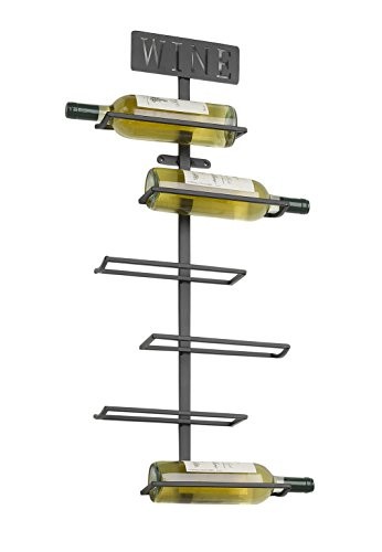 Flaschenregal Flaschenhalter Weinflaschenregal Wandregal Weinregal Wandflaschenhalter aus Metall in schwarz für 6 Weinflaschen zum Aufhängen