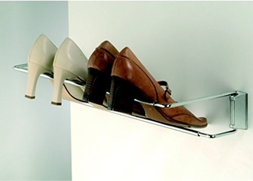 GedoTec® Schuhablage Schuhhalter Breite einstellbar 460 - 750 mm | Stahl verchromt | Schuhregal für Wandmontage | Markenqualität für Ihren Wohnbereich