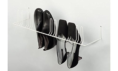 GedoTec® Wand-Schuhablage Schuhhalter Schuhregal zum Schrauben an die Wand | für 6 Paar Schuhe | Breite: 630 mm | RAL 9010 reinweiß | Markenqualität für Ihren Wohnbereich