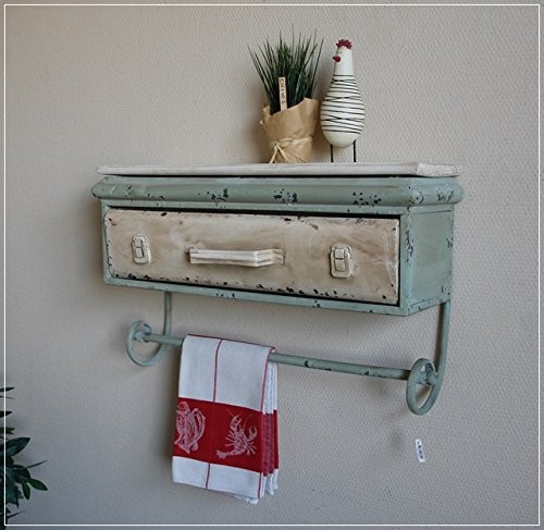 Wandregal KOFFER aus Metall im Shabby Stil