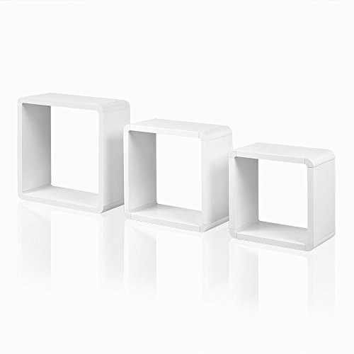 Wandregal CAMBRIDGE 3-teilig Hängeregal Bücherregal Regal Würfel Cube Weiss