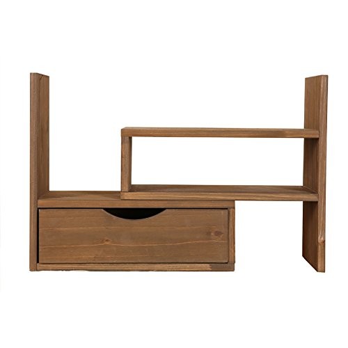 THk&M Sanitär-Rohr-Wandregal Holz Regale Desktop Regale mit Schublade Kombination Rack, Braun