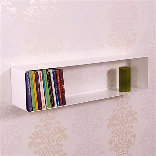 XXL DVD & BLU-RAY REGAL LOUNGE DESIGN CUBE von DESIGN DELIGHTS retro metall wand rack weiß