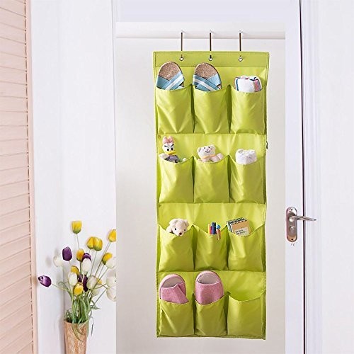 Hanging Organizer, Stoga Über der Tür Schuh Lagerung Organizer mit 12 Oxford Hosentasche for bathroom - Gelb