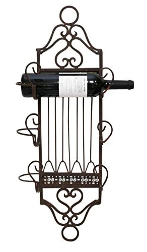 Weinregal 75cm Wandregal Wein Regal Weinflaschen Flaschenregal Antik-Stil braun