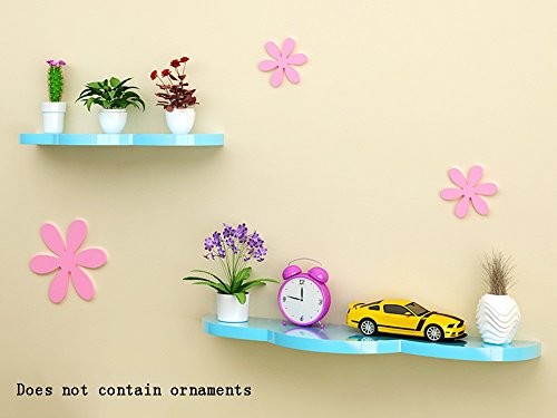 Flashing- Kinderzimmer Hölzerne Wolke Typ Schwimmende Regal / Pflanze Stand / Wand Regale / Bücherregal, Wohnzimmer Wand Hängende TV Kulisse Dekoration Rack Wall Shelf ( Farbe : Blau )