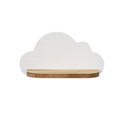 Kreative Farbe Wolken Regal Massivholz Schlafzimmer Wand Dekoration Wand Regal, 30 * 15cm Wolken Home Dekoration Wand Dekoration Geschenk Wand hängende Wohnzimmer TV Wanddekorationen ( Farbe : Weiß )