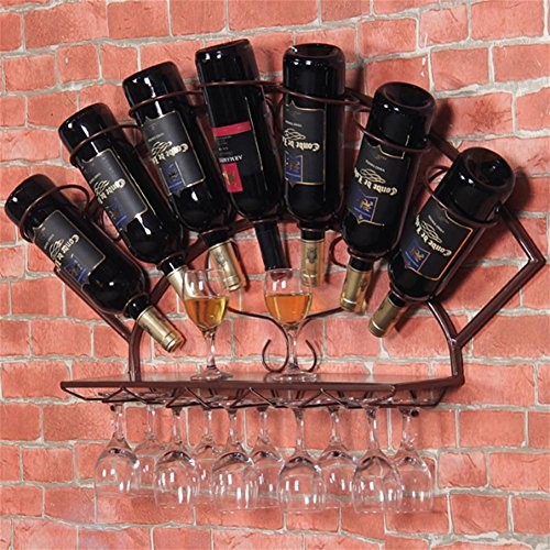 Z & Hao Eisen Regal Wandregal Wein Glas Rack Goblet Halter Wohnzimmer Küche Bar Crafts braun