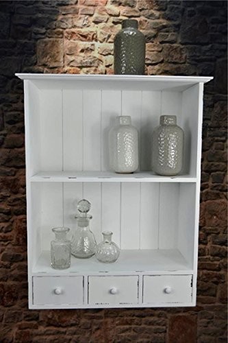 Livitat® Küchenregal Wandregal Gewürzregal Badregal Weiß Landhaus Shabby Chic SP64