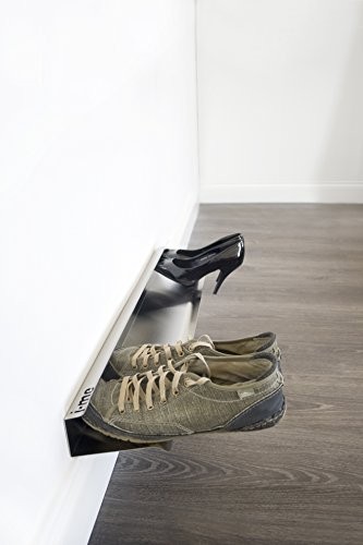 j-me JM200470 Schuhregal für 4 Paar Schuhe, wandbefestigt, waagerecht, 70 cm lang, Edelstahl