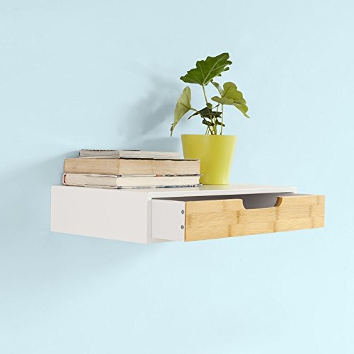 SoBuy® Schweberegal, Wandschrank, Hängeschrank, Wandschublade, Hängeregal, FRG92-WN