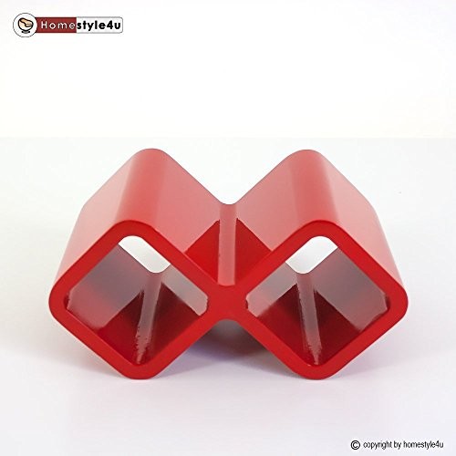 Homestyle4u Retro Cube Design Wandregal Wandboard Regal Würfel Weinregal Wein rot