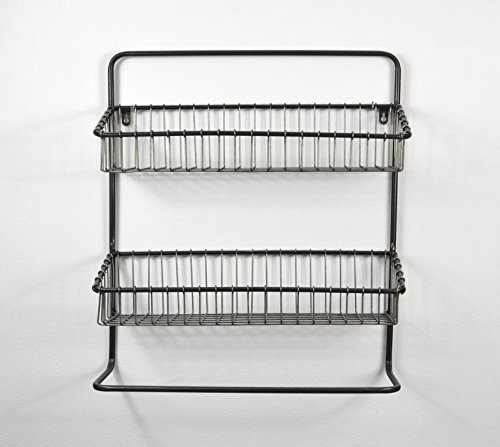 Hängeregal im Industrie Stil aus Metall - Wandregal im Vintage Shabby Style - Badregal - Küchenregal