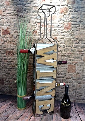 Livitat® Wandregal Wein Weinregal 91 x 19 Flaschenregal Metall Used Look Vintage LV5014