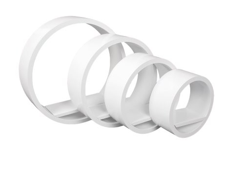 4er Set Lounge Regal Retro Vintage Kreise Circles Rundregal Cube Wandregal Weiß