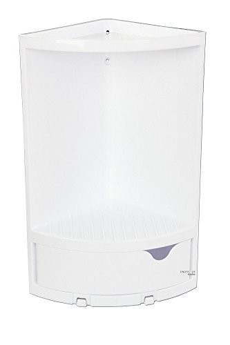 Wand Eckregal Duschablage weiß mit Schublade 600