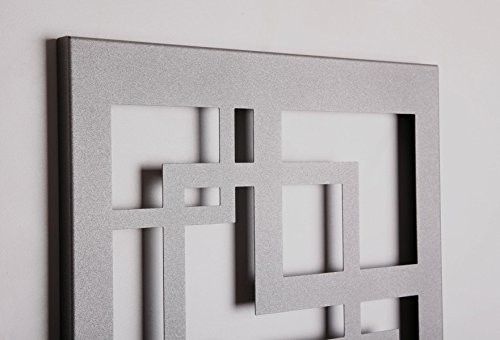 Wandgarderobe / Garderobe Design Quadrat, 140x40x2 cm, moonstone (Marke: Szagato, Made in Germany) (Kleiderständer, Garderobenständer, Wandpaneel, Wanddeko)