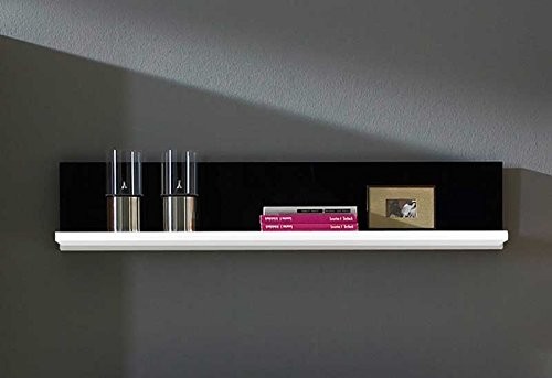 Wandregal weiß Schwarzglas Zero Pharao24