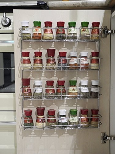 COPA Design 4 Etagen Kräuter- und Gewürzregal | Spice Organizer Wand montieren oder Küche Schrank Aufbewahrung (einfach zu installieren) | Messungen: (bxdxh): 500 x 66 x 405 mm | integrierte Gewürzregal für 4 x 8 Töpfe