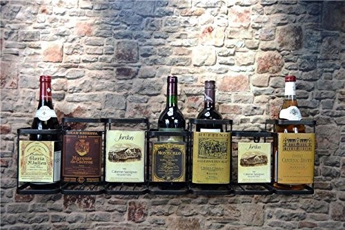 Livitat® Wandregal Wein Weinregal 78 x 20 Flaschenregal Metall Used Look Vintage LV5013