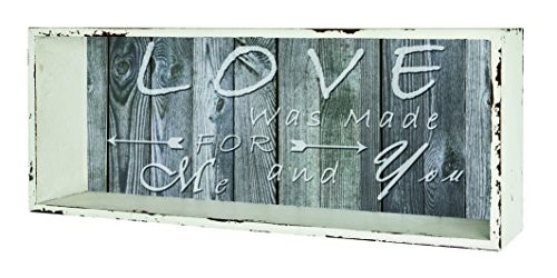 HAKU Möbel Wandregal, 12 x 50 x H: 25 cm, weiß gewischt-vintage