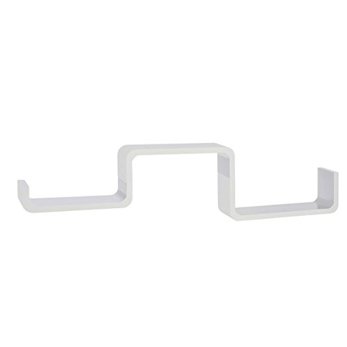 Wandregale U-Form 3erSet Hängeregale Retro Design Wandbord Wandbrett Regale, Farbe:weiß