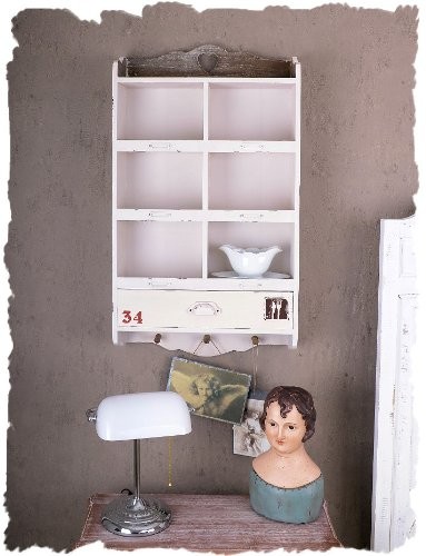 WANDREGAL HÄNGESCHRANK VINTAGE WEISS FRANZÖSISCHER LANDHAUSSTIL PALAZZO EXCLUSIVE
