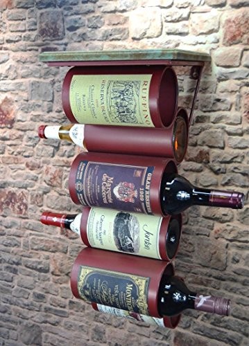 Livitat® Wandregal Wein Weinregal Flaschenregal Metall Used Look Vintage Retro LV5011