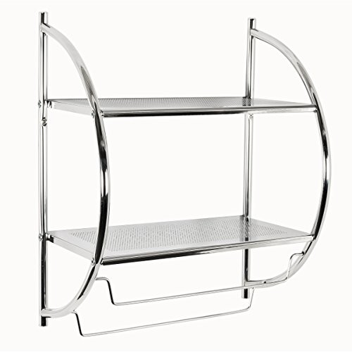 bremermann® Wandregal, Badregal mit 2 Ablageflächen und 2 Handtuchstangen