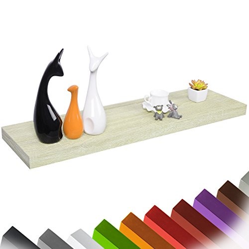 WOLTU® RG9238hei-1-a Wandregal Wandboard Hängeregal Bücherregal , CD DVD Regal, MDF Holz, hell eiche, 60 cm lang