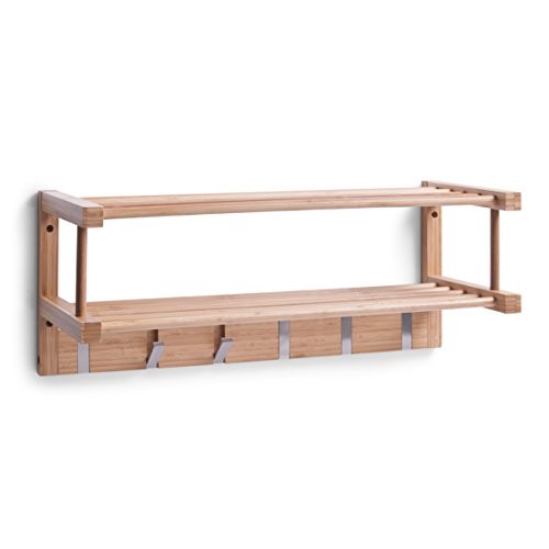 Zeller 13583 Wandgarderobe 60 x 24 x 24 cm, Bamboo