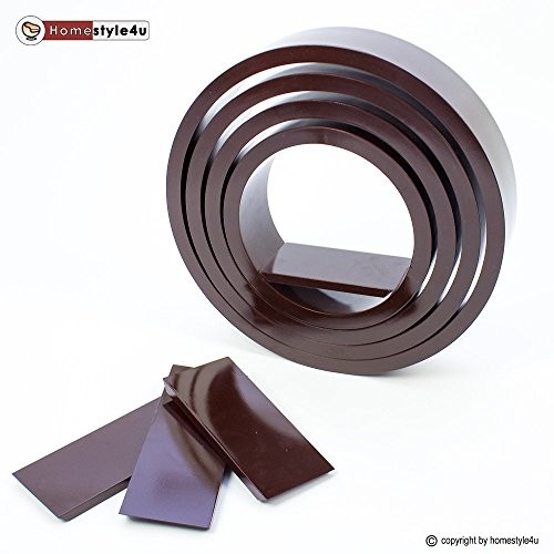 Homestyle4u Cube Wandregal Regal Bücherregal Hängeregal 3 er Set Retro Design Rund Braun