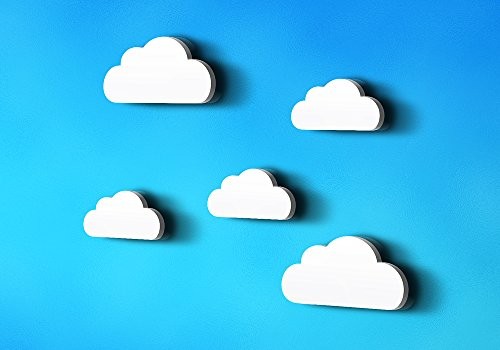 luvel - 3D-Wanddeko Kinderzimmer 5er-Set - (M6) *** NEUHEIT *** weiße, blaue, pinke, türkis Wolken mit 3D-EFFEKT in TOP Qualität / 10mm Kunststoff / MADE IN GERMANY (weiß)