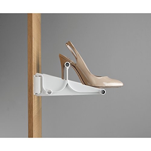 GedoTec® Wand-Schuhablage ausziehbar TAC Schuhregal zum Schrauben an die Wand | Breite einstellbar: 510 - 1000 mm | Schuh-Halter Kunststoff weiß | Markenqualität für Ihren Wohnbereich