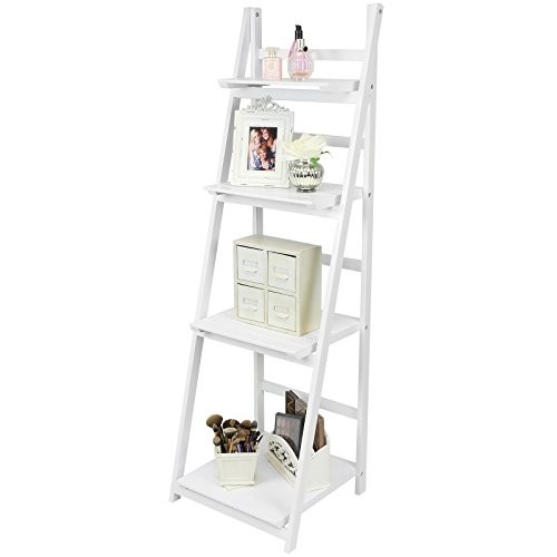 Hartleys - Leiterregal mit 4 Böden - zusammenklappbar - weiß