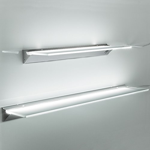 SO-TECH® LED Leuchtregal SARA Leuchtfarbe neutral weiß ( 4000K ) Glasbodenleuchte Lichtregal 450 mm
