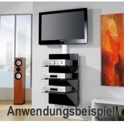 VCM Hifi-Halterung "Paneel" Xeno-3 Schwarz/Schwarzglas