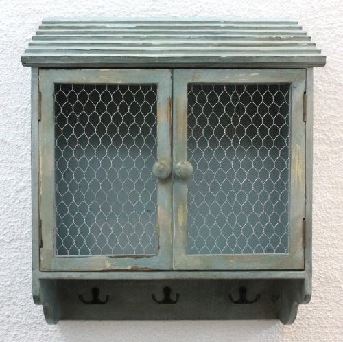 DanDiBo Wandschrank 48 cm Loft 12076 Schrank Wandregal Vintage Shabby Hakenleiste Haken