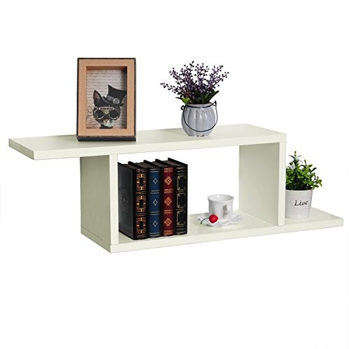 Wandregal MDF Holzregal Hängeregal Bücherregal CD/DVD Aufbewahrung DIY Würfel Creme RG9272cm