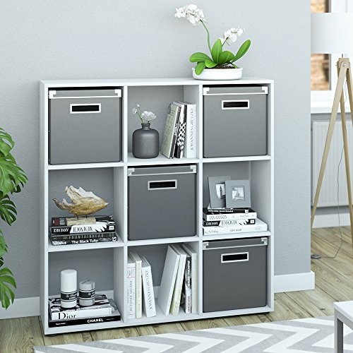 VICCO Bücherregal NOVE 9 Fächer Raumteiler Standregal Aktenregal Aufbewahrung Regal (Weiß)