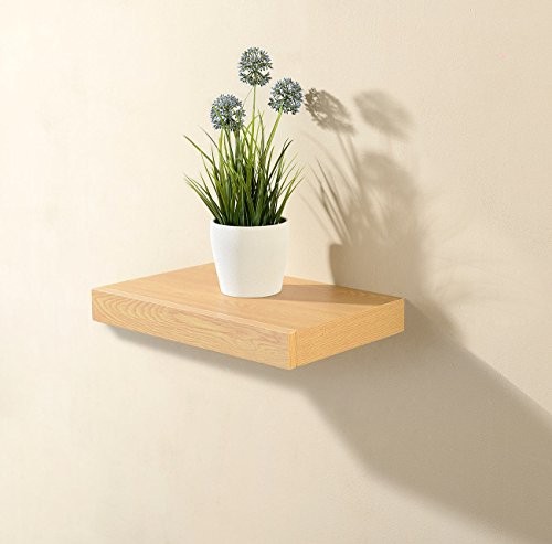 Carlo Milano Wandregal mit versteckter Schublade, 40 x 5 x 25 cm, Nussbaum-Optik